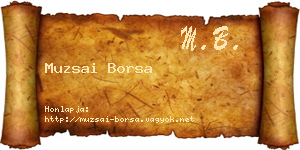 Muzsai Borsa névjegykártya